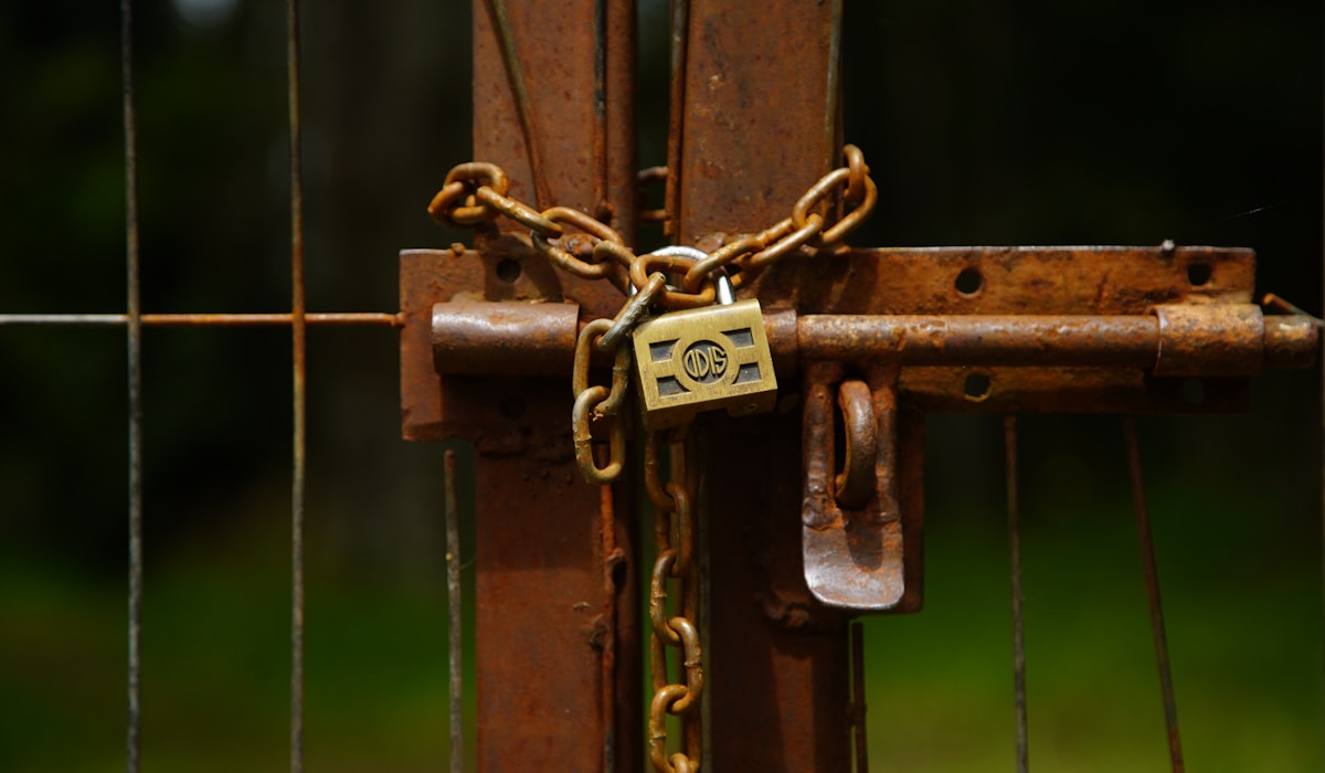 A locked gate as a boundary