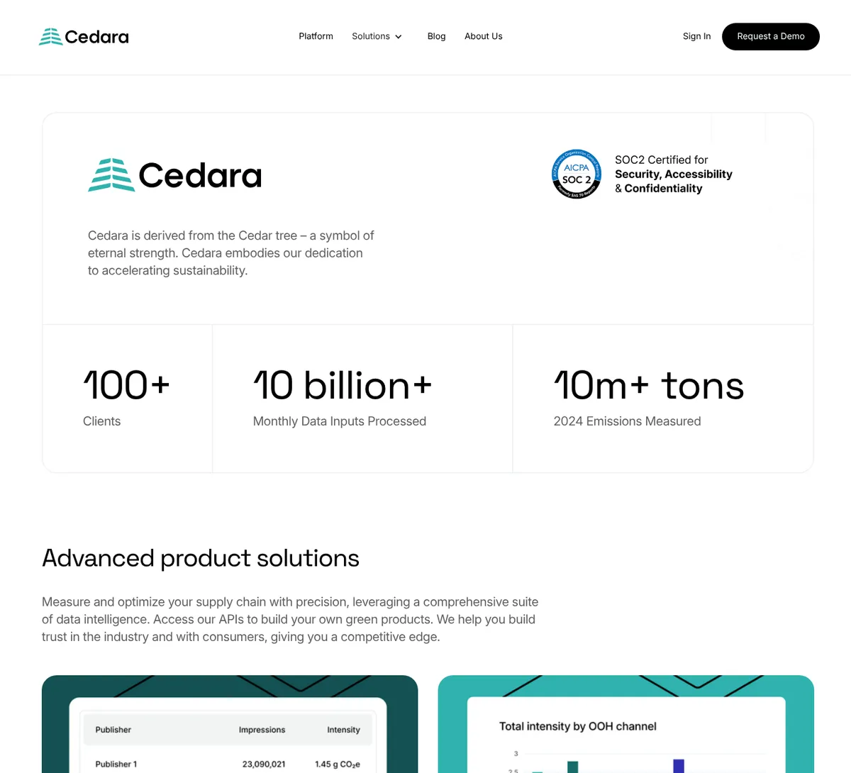 Cedara carbon intelligence platform